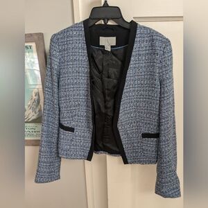 H&M blue tweed blazer size 12